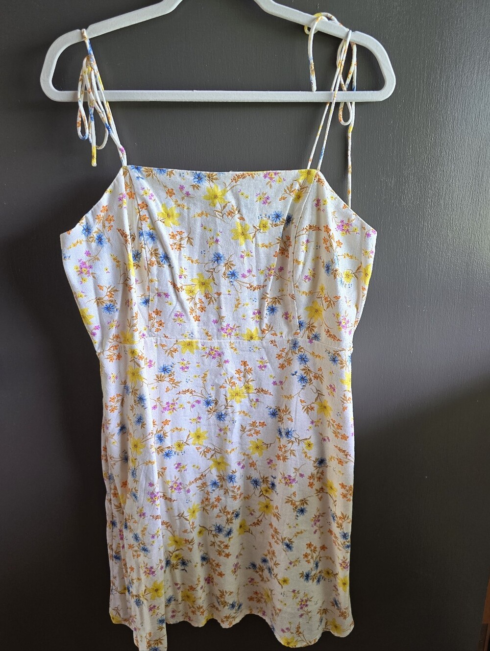 Old Navy White Floral Dress with Yellow & Blue Flowers